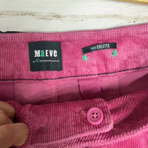Maeve The Colette Pink Corduroy Wide Leg Crop Pants - Picture 5 of 9